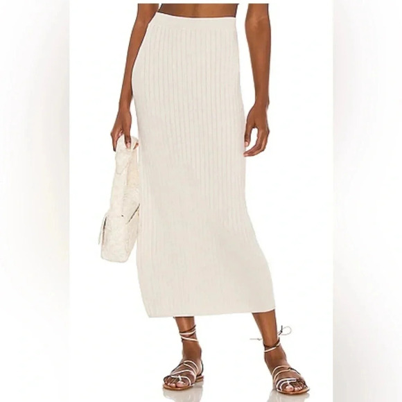 Free People Beach To Night Midi Skirt in cream. Size M - Picture 1 of 8